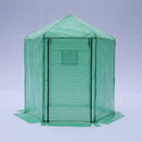 Supfirm Walk-in Greenhouse Hexagonal Upgrade Reinforced Frame Heavy Duty Plastic Greenhouse Reinforced Thickened Waterproof Insulation(6.9*7.5 ft)