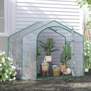 Supfirm 6' x 3' x 5' Portable Walk-in Greenhouse, PVC Cover, Steel Frame Garden Hot House, Zipper Door, Top Vent for Flowers, Vegetables, Saplings, Clear