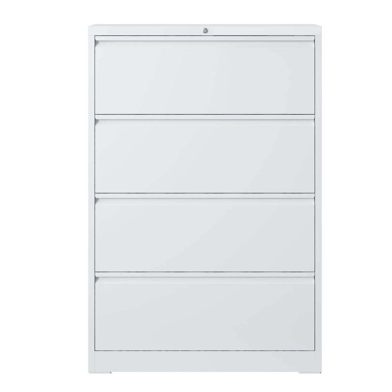 Supfirm Lateral File Cabinet 4 Drawer, White Filing Cabinet with Lock, Lockable File Cabinet for Home Office, Locking Metal File Cabinet for Legal/Letter/A4/F4 Size