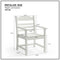 Supfirm Patio Dining Chair with Armset Set of 2, Pure White with Imitation Wood Grain Wexture,HIPS Material