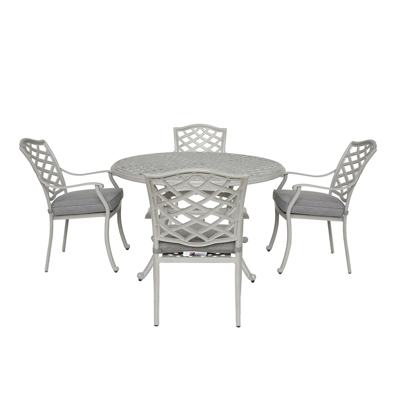 Supfirm Stylish Outdoor Aluminum 5-Piece Round Dining Set, Basalt