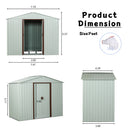 Supfirm 8ft x 4ft Outdoor Metal Storage Shed White YX48