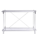 Supfirm 43.31'' Chrome Glass Sofa Table, Acrylic Side Table, Console Table for Living Room& Bedroom