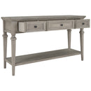 Supfirm TREXM Classic Retro Style Console Table with Three Top Drawers and Open Style Bottom Shelf, Easy Assembly (Gray Wash)