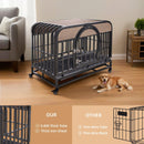 37in Heavy Duty Dog Crate, Furniture Style Dog Crate with Removable Trays and Wheels for High Anxiety Dogs - Supfirm