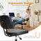 SWEETCRISPY PU Leather Low Back Task Chair Small Home Office Chair with Wheels - Supfirm