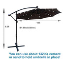 Supfirm 10 ft Outdoor Patio Umbrella Solar Powered LED Lighted Sun Shade Market Waterproof 8 Ribs Umbrella with Crank and Cross Base for Garden Deck Backyard Pool Shade Outside Deck Swimming Pool