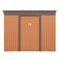 Supfirm 4.2 x 9.1 Ft Outdoor Storage Shed, Metal Tool Shed with Lockable Doors Vents, Utility Garden Shed for Patio Lawn Backyard,Brown