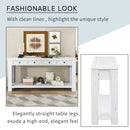 Supfirm TREXM Console Table/Sofa Table with Storage Drawers and Bottom Shelf for Entryway Hallway(Antique White)