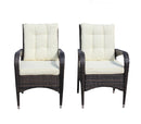 Supfirm 2-Piece Liberatore Dining Chairs with Cushions (Beige Cushion)