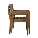 Supfirm U_Style  Acacia Wood Outdoor Dining Table And Chairs Suitable For Patio, Balcony Or Backyard