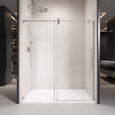 Supfirm 56'' - 60'' W x 76'' H Single Sliding Frameless Shower Door With 3/8 Inch (10mm) Clear Glass in Chrome