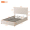 Full size Upholstered Platform bed with a Hydraulic Storage System - Beige - Supfirm