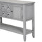 Supfirm TREXM Cambridge Series  Ample Storage Vintage Console Table with Four Small Drawers and Bottom Shelf for Living Rooms, Entrances and Kitchens (Antique Gray, OLD SKU: WF190263AAE)