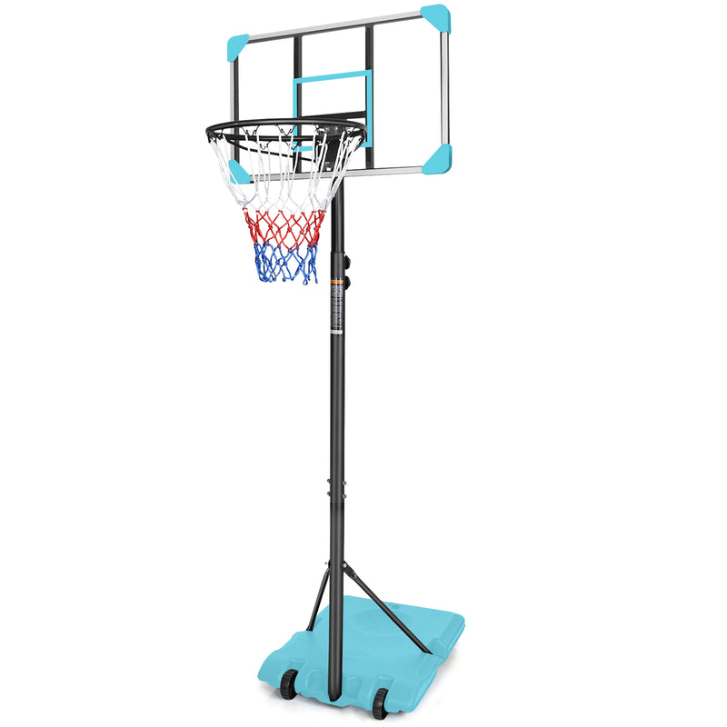 Supfirm Portable Basketball Goal System with Stable Base and Wheels, use for Indoor Outdoor teenagers youth height adjustable 5.6 to 7ft Basketball Hoop 28 Inch Backboard