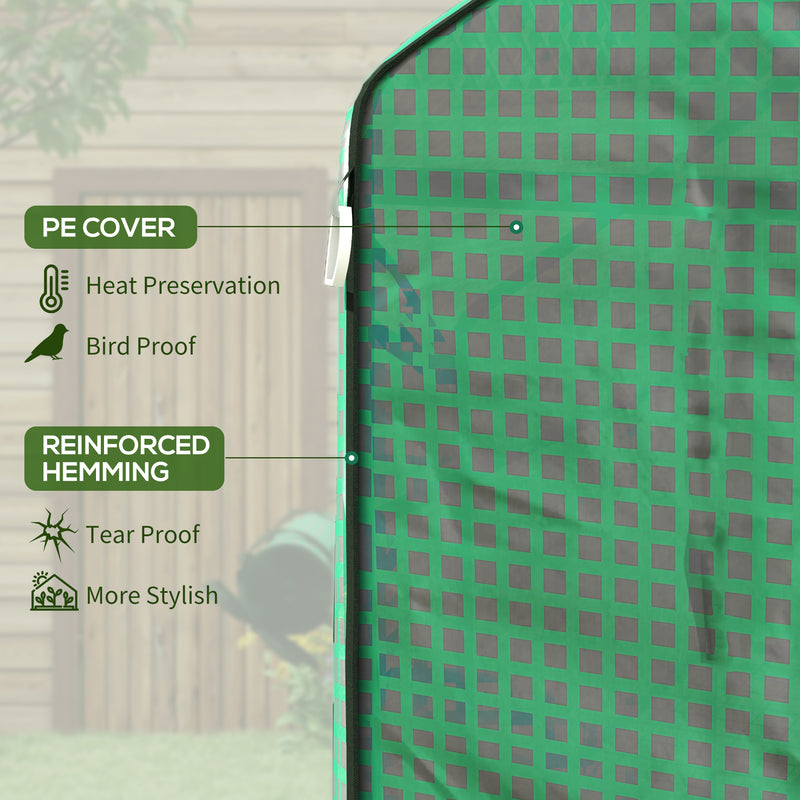 Supfirm 1 Piece Walk-in Greenhouse Replacement Cover for 01-0472 w/ Roll-up Door and Mesh Windows, 55"x56.25"x74.75" Reinforced Anti-Tear PE Hot House Cover (Frame Not Included), Green