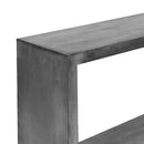 Supfirm 52" Cube Shape Wooden Console Table with Open Bottom Shelf, Charcoal Gray