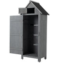 Supfirm 30.3"L X 21.3"W X 70.5"H Outdoor Storage Cabinet Tool Shed Wooden Garden Shed  Gray