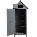 Supfirm 30.3"L X 21.3"W X 70.5"H Outdoor Storage Cabinet Tool Shed Wooden Garden Shed  Gray