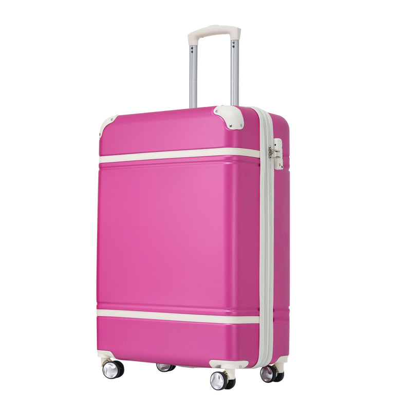 Supfirm 20 IN Luggage 1 Piece with TSA lock , Lightweight Suitcase Spinner Wheels,Carry on Vintage Luggage,Pink