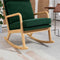 Supfirm 25.2"W Modern Rocking Chair Accent Lounge Armchair Comfy Boucle Upholstered High Back Wooden Rocker for Nursery Living Room Baby Kids Room Bedroom, Green