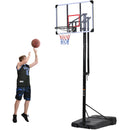 Supfirm Portable Basketball Hoop & Goal with Vertical Jump Measurement, Outdoor Basketball System with 7.5-10ft Height Adjustment in 44'' Backboard for Youth/Audlt, Manual Lifting Basketball Hoop