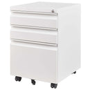 Supfirm 3 Drawer Mobile File Cabinet with Lock,Metal Filing Cabinets for Home Office Organizer Letters/Legal/A4,Fully Assembled,White
