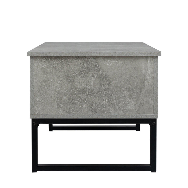 Alloylegs coffee table,Computer deskGametable furniture decoration,open storage,around the lifting table top and hidden compartment,elevatortable for dining room color light gray withSandstone texture - Supfirm