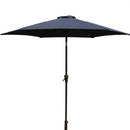 Supfirm 8.8 feet Outdoor Aluminum Patio Umbrella, Patio Umbrella, Market Umbrella with 42 Pound Square Resin Umbrella Base, Push Button Tilt and Crank lift, Navy Blue