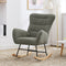 Supfirm Nursery Rocking Chair, Teddy Upholstered Glider Rocker, Rocking Accent Chair with High Backrest, Comfy Rocking Accent Armchair for Living Room, Bedroom, Offices, GREEN