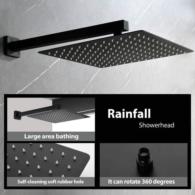 Supfirm 12" Rain Shower Head Systems Wall Mounted Shower