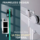 Supfirm Frameless Double Sliding Shower, 69" - 72" Width, 79" Height, 3/8" (10 mm) Clear Tempered Glass, , Designed for Smooth Door with Clear Tempered Glass and Stainless Steel Hardware Brushed Nickel