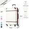 Supfirm 24 IN Luggage 1 Piece with TSA lock , Expandable Lightweight Suitcase Spinner Wheels, Vintage Luggage,White