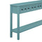 Supfirm TREXM Rustic Entryway Console Table, 60" Long Sofa Table with two Different Size Drawers and Bottom Shelf for Storage (Turquoise Green)