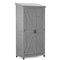 Supfirm Outdoor Storage Cabinet and Metal Top,Garden Storage Shed,Outdoor 68 Inches Wood Tall Shed for Yard and Patio