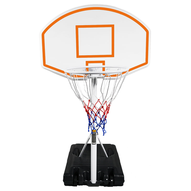 Supfirm Poolside Basketball Hoop Portable Swimming Pool Basketball System Height Adjustable 3.1ft-4.7ft with 36" Backboard for Indoor Outdoor Use Orange