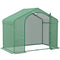 Supfirm 6' x 3' x 5' Portable Walk-in Greenhouse, PE Cover, Steel Frame Garden Hot House, Zipper Door, Top Vent for Flowers, Vegetables, Saplings, Tropical Plants, Green