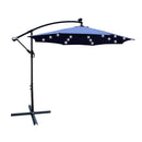 Supfirm 10 ft Outdoor Patio Umbrella Solar Powered LED Lighted Sun Shade Market Waterproof 8 Ribs Umbrella with Crank and Cross Base for Garden Deck Backyard Pool Shade Outside Deck Swimming Pool