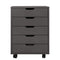 Supfirm The filing cabinet has five drawers, a small rolling filing cabinet, a printer rack, an office locker, and an office pulley movable filing cabinet  dark  Gray