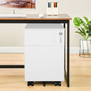 Supfirm 2 Drawer Mobile File Cabinet with Lock Metal Filing Cabinet for Legal/Letter/A4/F4 Size, Fully Assembled Include Wheels, Home/Office Design,WHITE