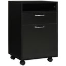 Supfirm Mobile Storage Cabinet Organizer with Drawer and Cabinet, Printer Stand with Castors, Black