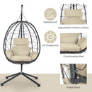 Supfirm Egg Chair with Stand Indoor Outdoor Swing Chair Patio Wicker Hanging Egg Chair Hanging Basket Chair Hammock Chair with Stand for Bedroom Living Room Balcony