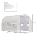 Supfirm 15' x 7' x 7' Walk-In Tunnel Greenhouse, Large Garden Hot House Kit with 6 Roll-up Windows & Roll Up Door, Steel Frame, White