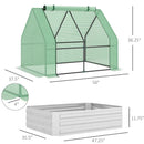 Supfirm Galvanized Raised Garden Bed with Mini Greenhouse Cover, Outdoor Metal Planter Box with 2 Roll-Up Windows for Growing Flowers, Fruits, Vegetables, and Herbs, 50" x 37.5" x 36.25", Green