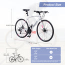 Supfirm 24 Speed Hybrid bike Disc Brake 700C Road Bike For men women's City Bicycle