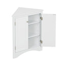 Supfirm White Triangle Bathroom Storage Cabinet with Adjustable Shelves, Freestanding Floor Cabinet for Home Kitchen