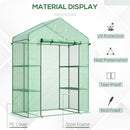 Supfirm 5' x 2.5' x 6.5' Mini Walk-in Greenhouse Kit, Portable Green House with 3 Tier Shleves, Roll-Up Door, and Weatherized PE Cover for Backyard Garden, Green