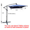 Supfirm Rectangle 2x3M Outdoor Patio Umbrella Solar Powered LED Lighted Sun Shade Market Waterproof 6 Ribs Umbrella with Crank and Cross Base for Garden Deck Backyard Pool Shade Outside Deck Swimming Pool