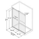 Supfirm Frameless Double Sliding Shower, 69" - 72" Width, 79" Height, 3/8" (10 mm) Clear Tempered Glass, , Designed for Smooth Door with Clear Tempered Glass and Stainless Steel Hardware in Matt Black Finish