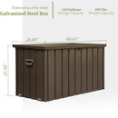 Supfirm 120 Gallon Outdoor Storage Deck Box Waterproof, Large Patio Storage Bin for Outside Cushions, Throw Pillows, Garden Tools, Lockable (Dark Brown)